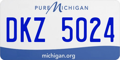 MI license plate DKZ5024