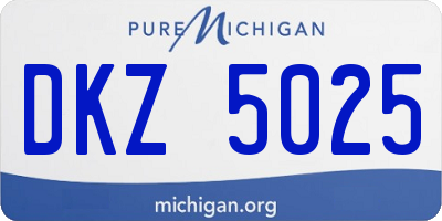 MI license plate DKZ5025