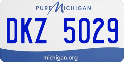 MI license plate DKZ5029