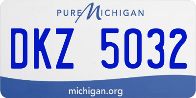 MI license plate DKZ5032