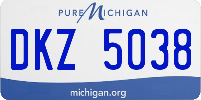 MI license plate DKZ5038