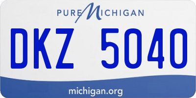 MI license plate DKZ5040
