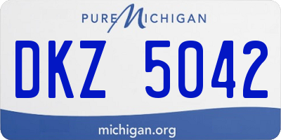MI license plate DKZ5042