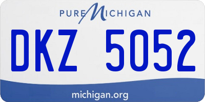 MI license plate DKZ5052