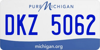 MI license plate DKZ5062