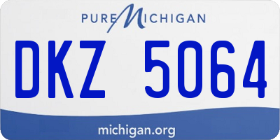 MI license plate DKZ5064