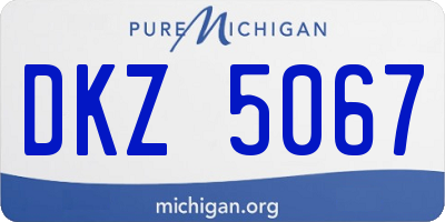 MI license plate DKZ5067