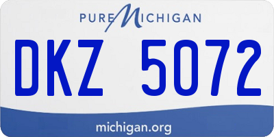 MI license plate DKZ5072