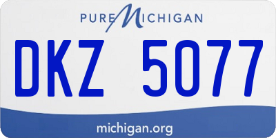 MI license plate DKZ5077