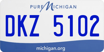 MI license plate DKZ5102