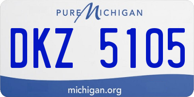 MI license plate DKZ5105