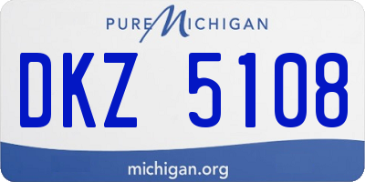 MI license plate DKZ5108