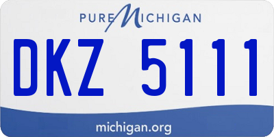 MI license plate DKZ5111