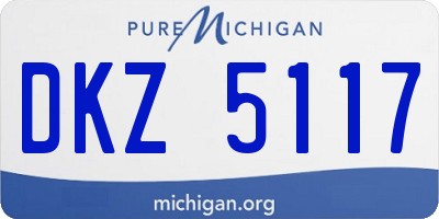MI license plate DKZ5117