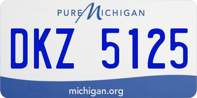 MI license plate DKZ5125