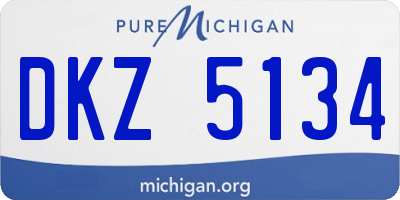 MI license plate DKZ5134
