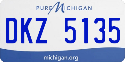 MI license plate DKZ5135