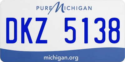 MI license plate DKZ5138