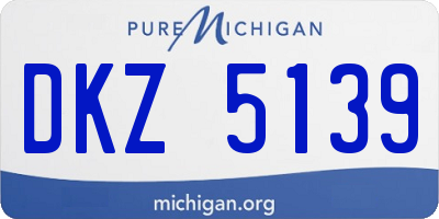 MI license plate DKZ5139