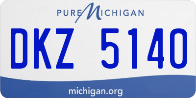 MI license plate DKZ5140
