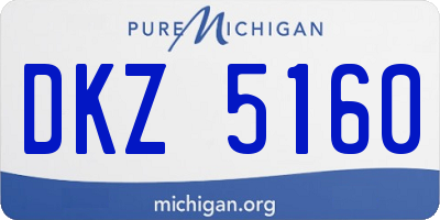 MI license plate DKZ5160