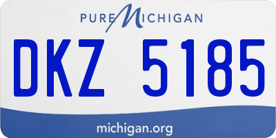 MI license plate DKZ5185