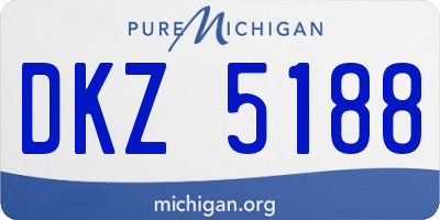 MI license plate DKZ5188