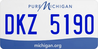 MI license plate DKZ5190