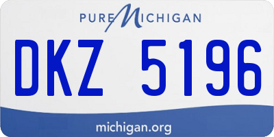 MI license plate DKZ5196
