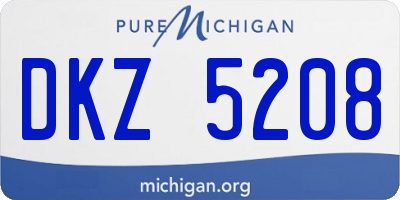 MI license plate DKZ5208