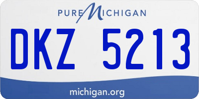 MI license plate DKZ5213