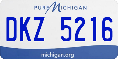 MI license plate DKZ5216