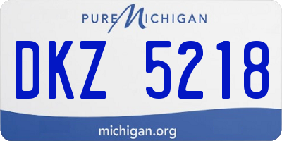 MI license plate DKZ5218