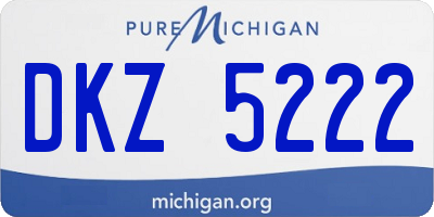 MI license plate DKZ5222