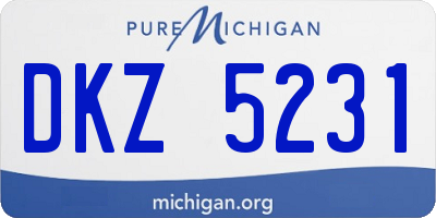 MI license plate DKZ5231