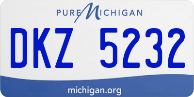 MI license plate DKZ5232