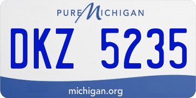 MI license plate DKZ5235