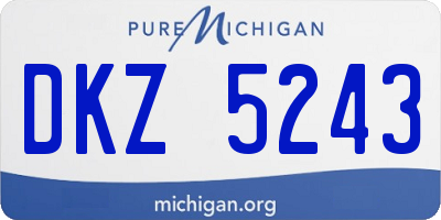 MI license plate DKZ5243