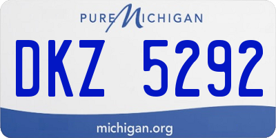 MI license plate DKZ5292