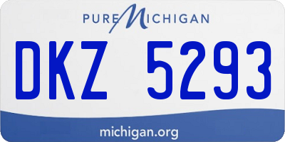 MI license plate DKZ5293