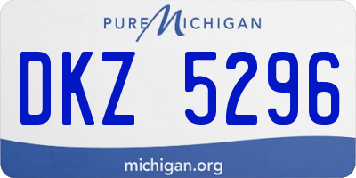 MI license plate DKZ5296
