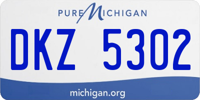 MI license plate DKZ5302