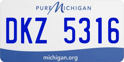 MI license plate DKZ5316