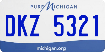 MI license plate DKZ5321