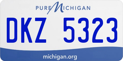 MI license plate DKZ5323