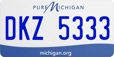 MI license plate DKZ5333