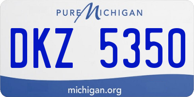 MI license plate DKZ5350