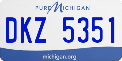 MI license plate DKZ5351