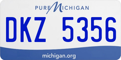MI license plate DKZ5356