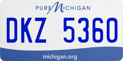 MI license plate DKZ5360
